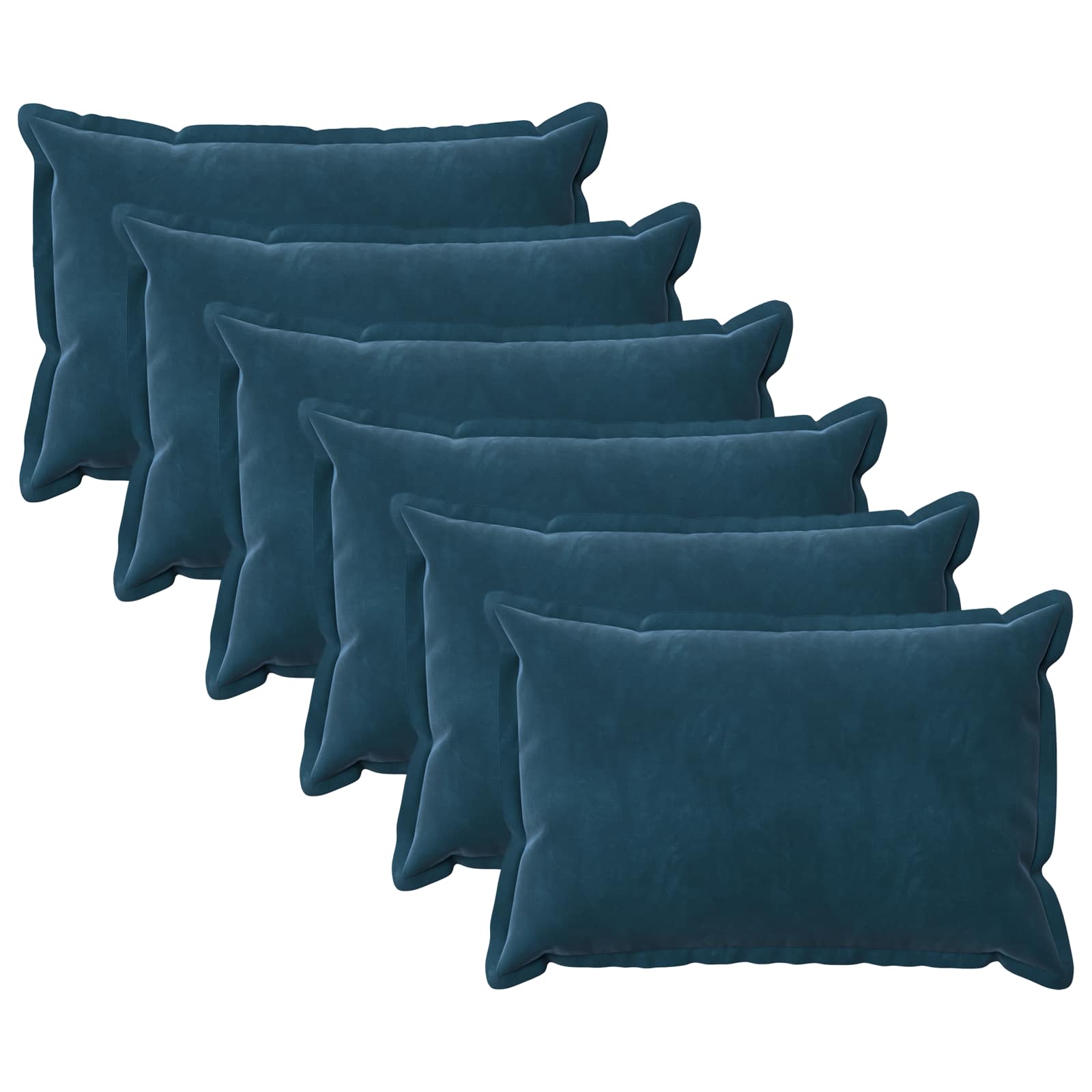 vidaXL Cushion Cover 6 pcs HOUTEN Blue 50 x 70 cm Velvet 2