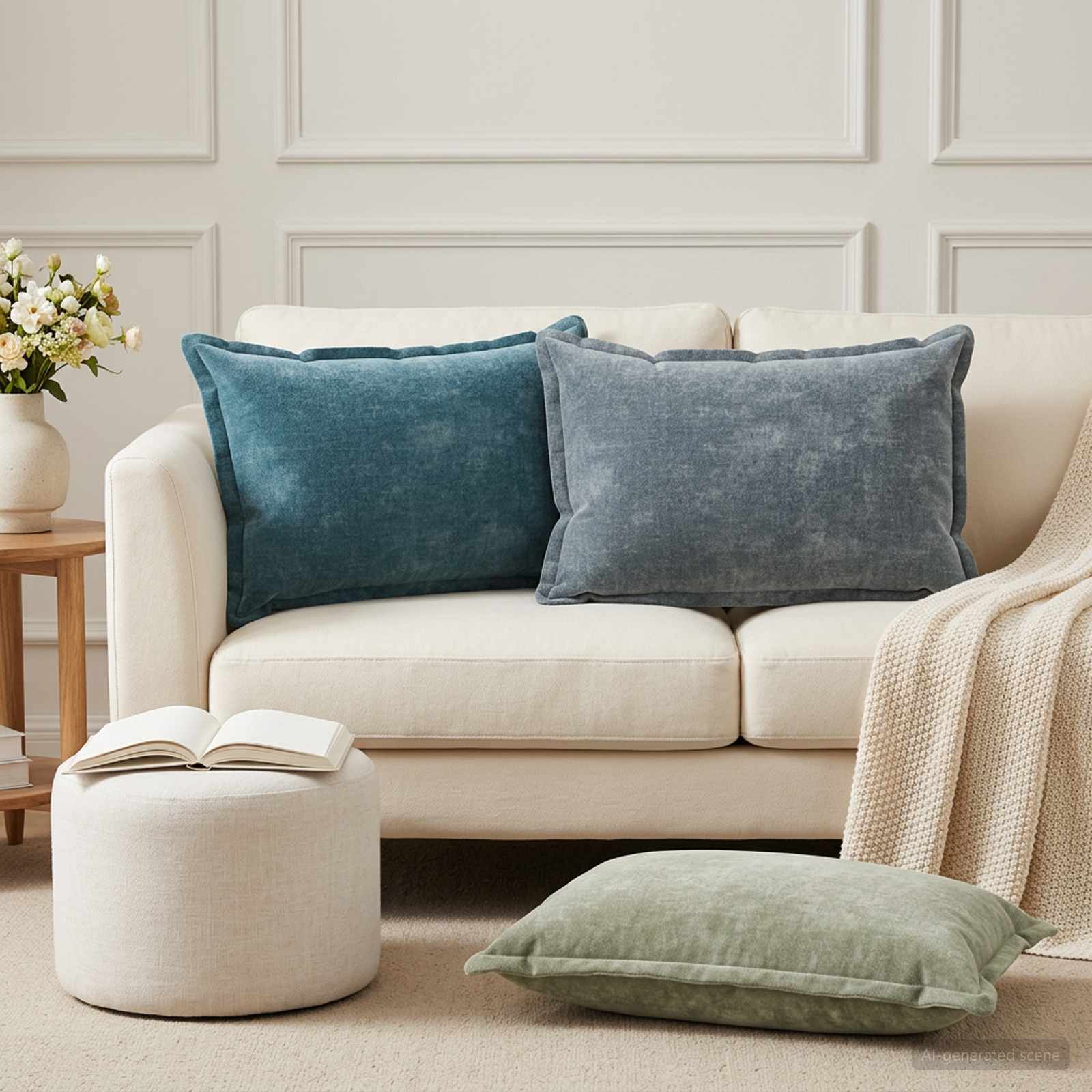 vidaXL Cushion Cover 6 pcs HOUTEN Light Blue 50 x 80 cm 1