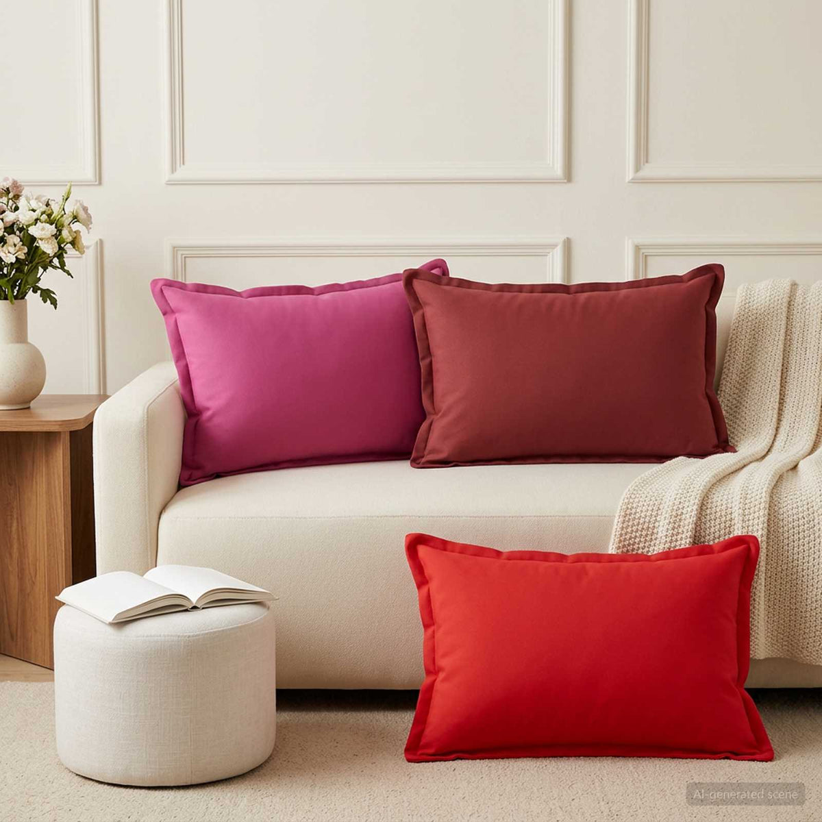 vidaXL Throw Pillow 2 pcs HOUTEN Pink 50 x 75 cm Polyester 1