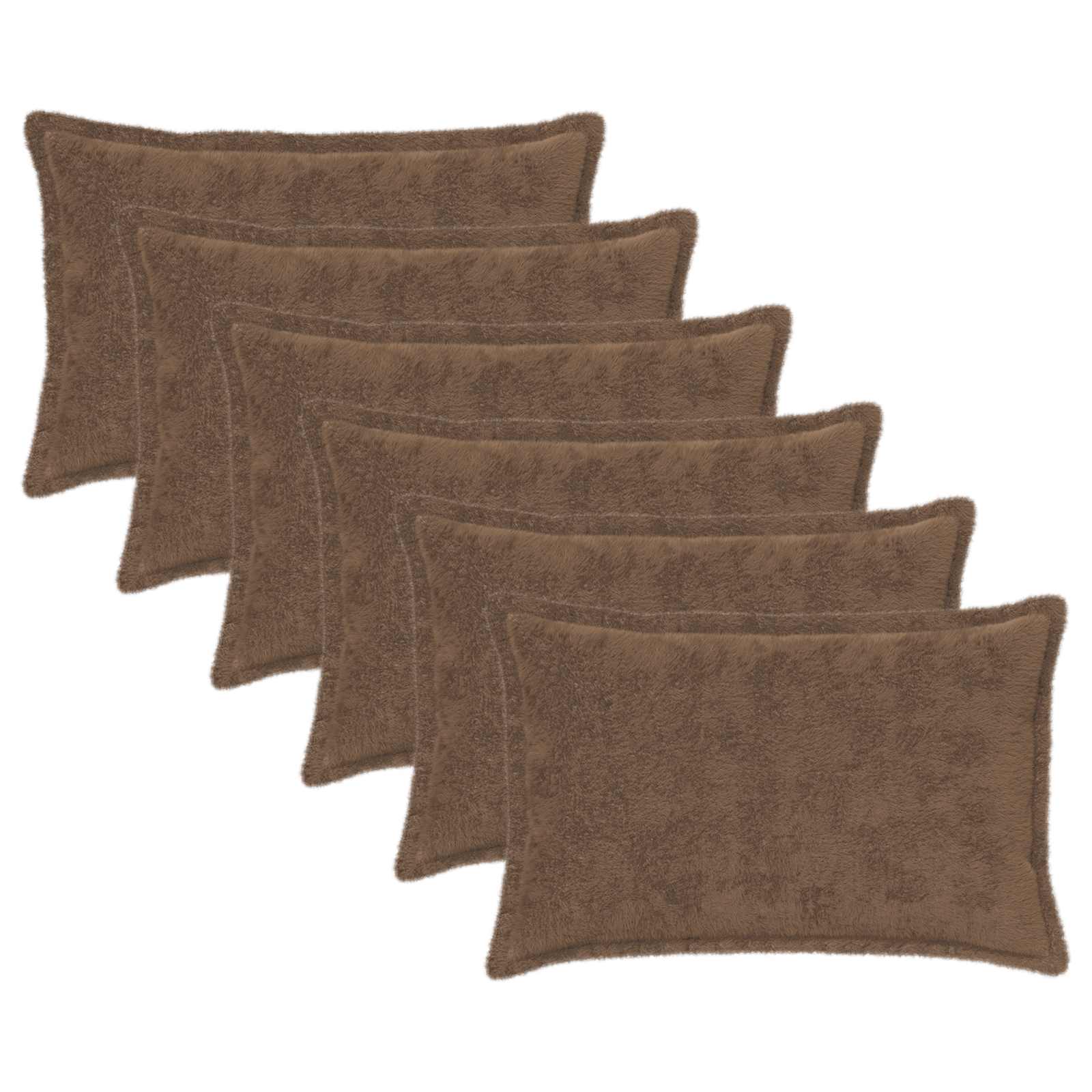 vidaXL Cushion Cover 6 pcs HOUTEN Light Brown 50 x 70 cm 2