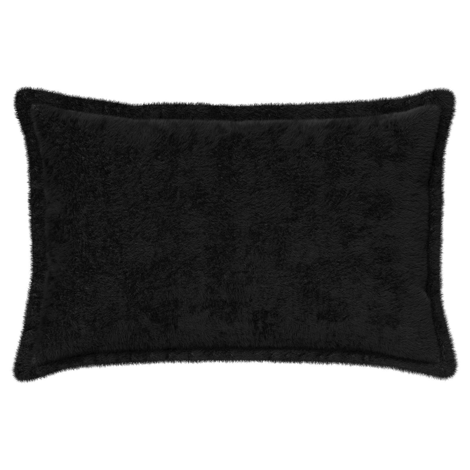 vidaXL Cushion Cover 6 pcs HOUTEN Black 50 x 70 cm Faux Rabbit Fur 3