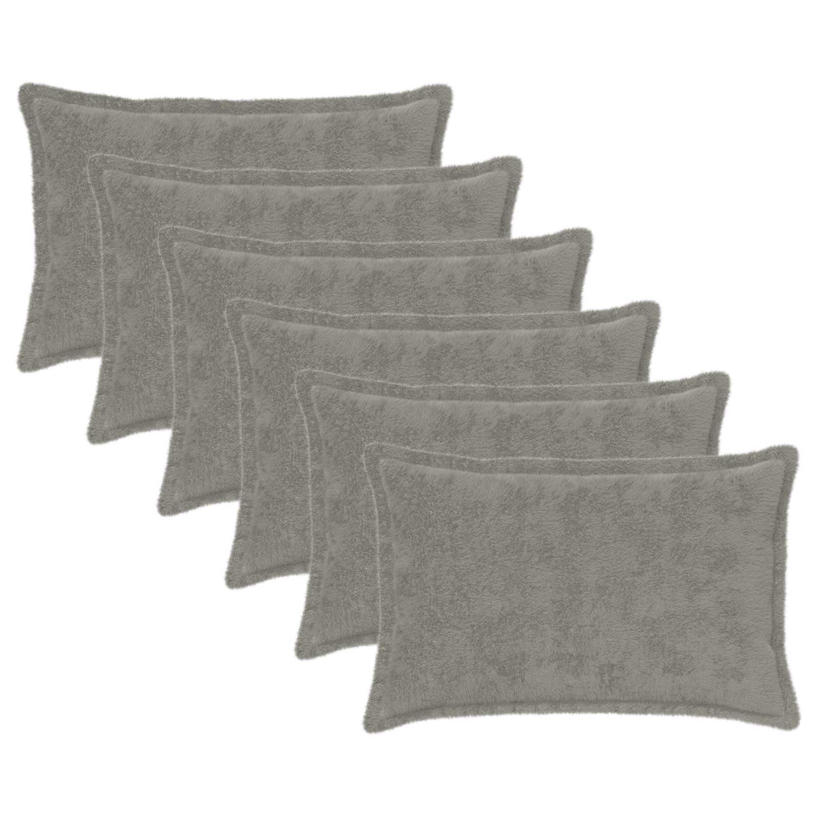 vidaXL Cushion Cover 6 pcs HOUTEN Light Grey 50 x 70 cm 2