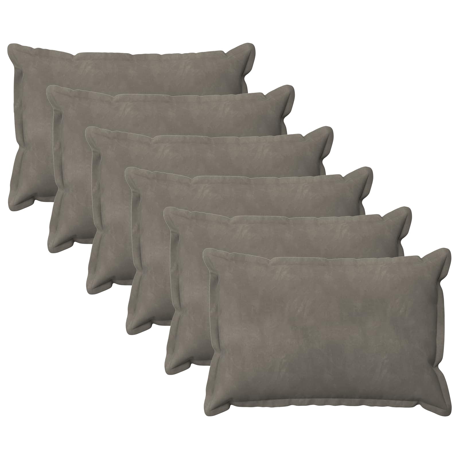 vidaXL Cushion Cover 6 pcs HOUTEN Light Grey 50 x 80 cm Velvet 2