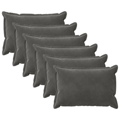 vidaXL Cushion Cover 6 pcs HOUTEN Dark Grey 50 x 80 cm Velvet 2