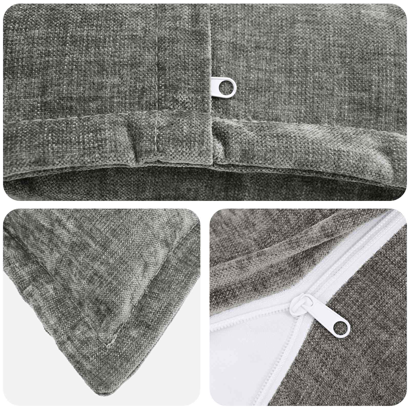 vidaXL Cushion Cover 6 pcs HOUTEN Dark Grey 50 x 80 cm Chenille Fabric 5