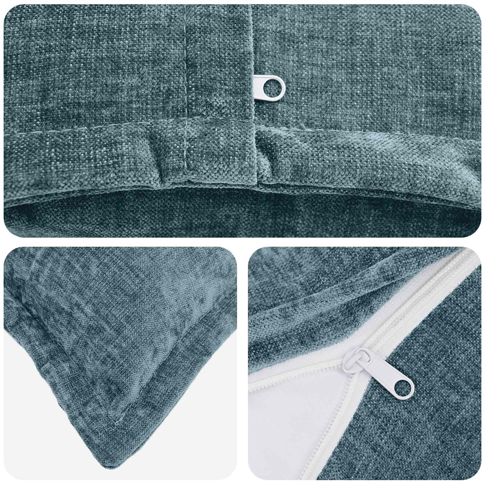 vidaXL Cushion Cover 6 pcs HOUTEN Blue 50 x 80 cm Chenille Fabric 5