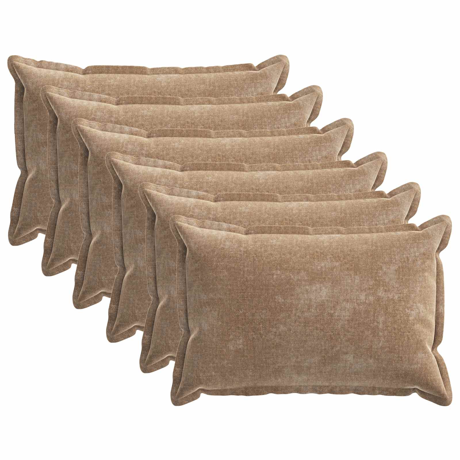vidaXL Cushion Cover 6 pcs HOUTEN Brown 50 x 80 cm Chenille Fabric 2