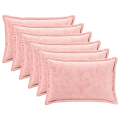 vidaXL Cushion Cover 6 pcs HOUTEN Pink 50 x 80 cm Flannel 2