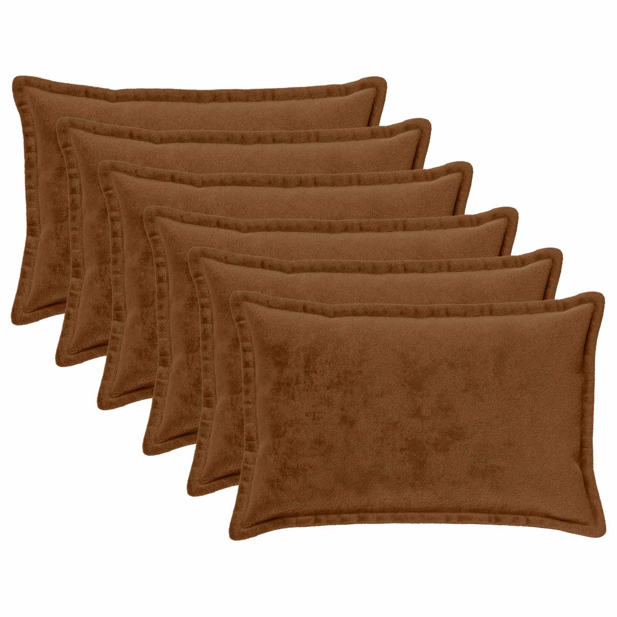 vidaXL Cushion Cover 6 pcs HOUTEN Light Brown 50 x 80 cm Flannel 2