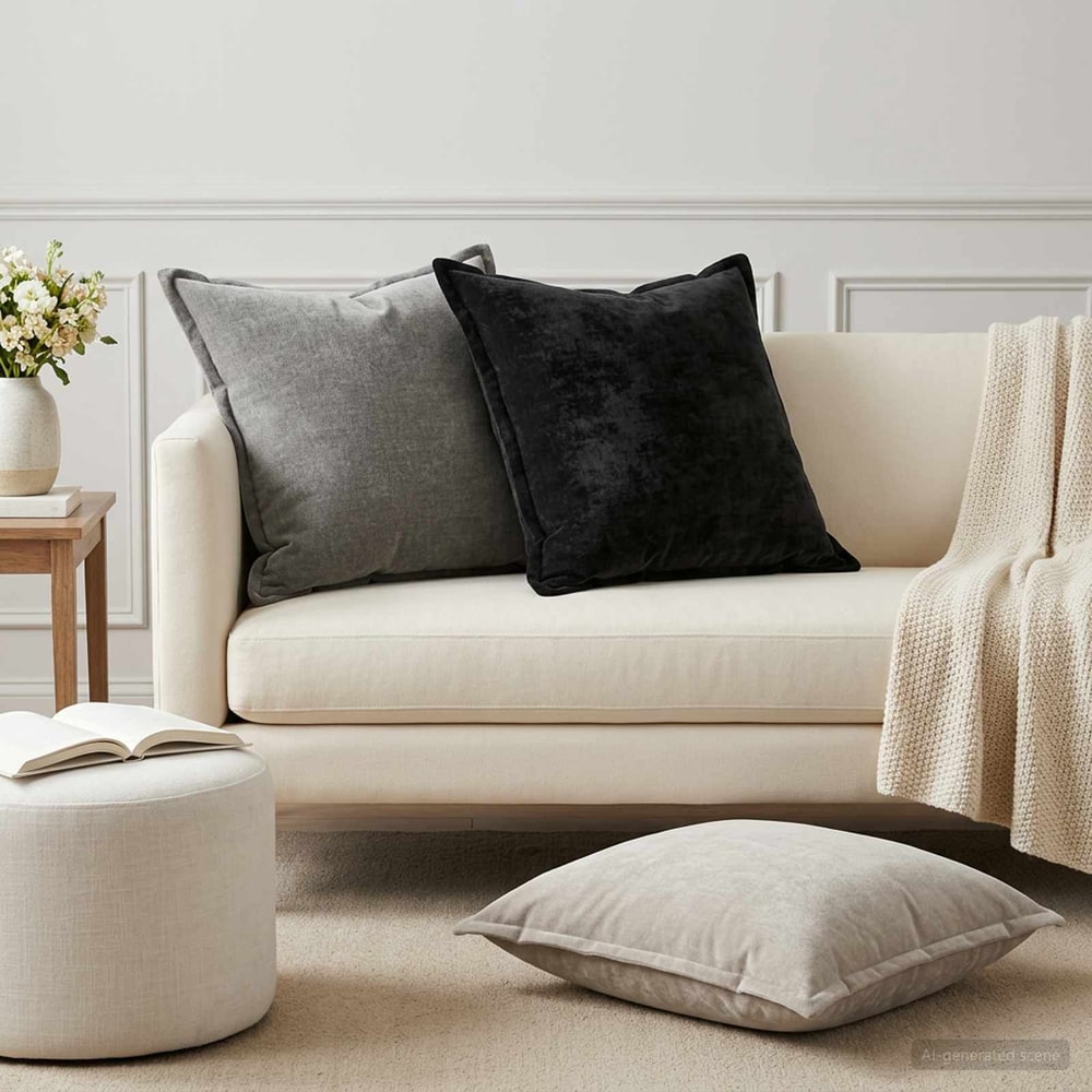 vidaXL Cushion Cover 6 pcs HOUTEN Dark Grey 55 x 55 cm Chenille Fabric 1