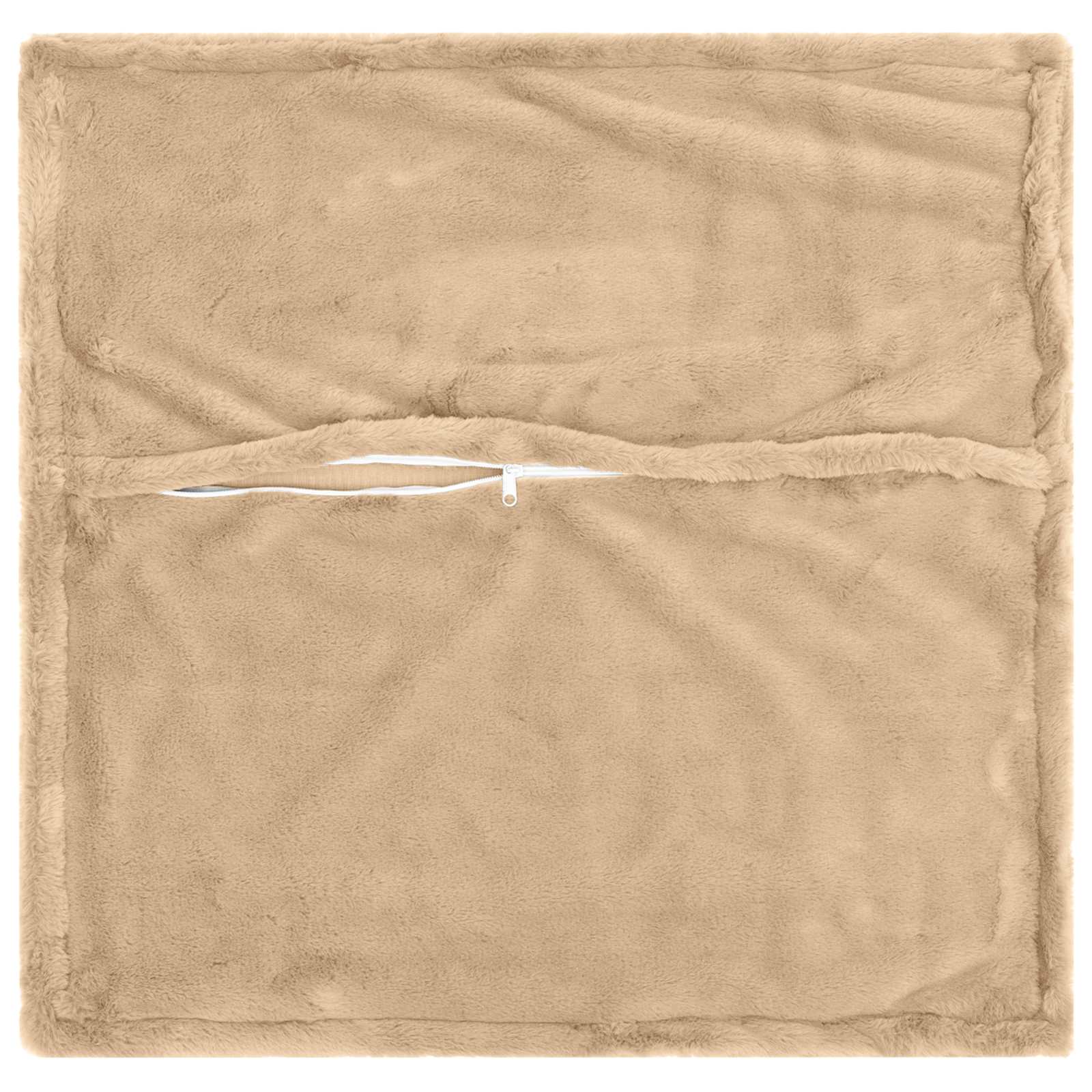 vidaXL Cushion Cover 6 pcs HOUTEN Cream 55 x 55 cm Faux Rabbit Fur 4