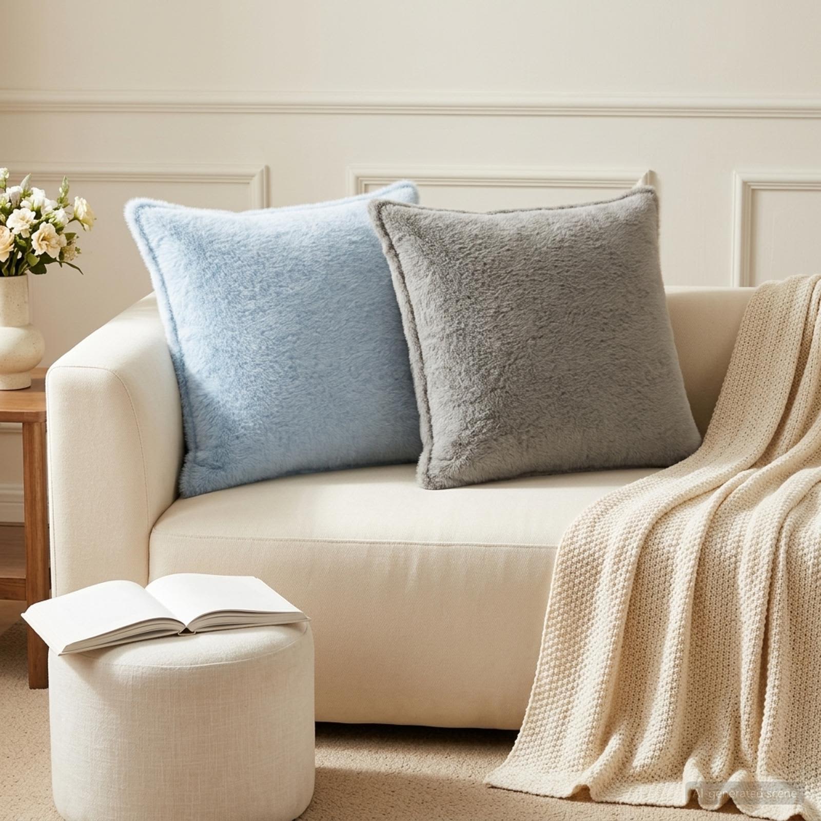 vidaXL Cushion Cover 6 pcs HOUTEN Light Grey 55 x 55 cm 1