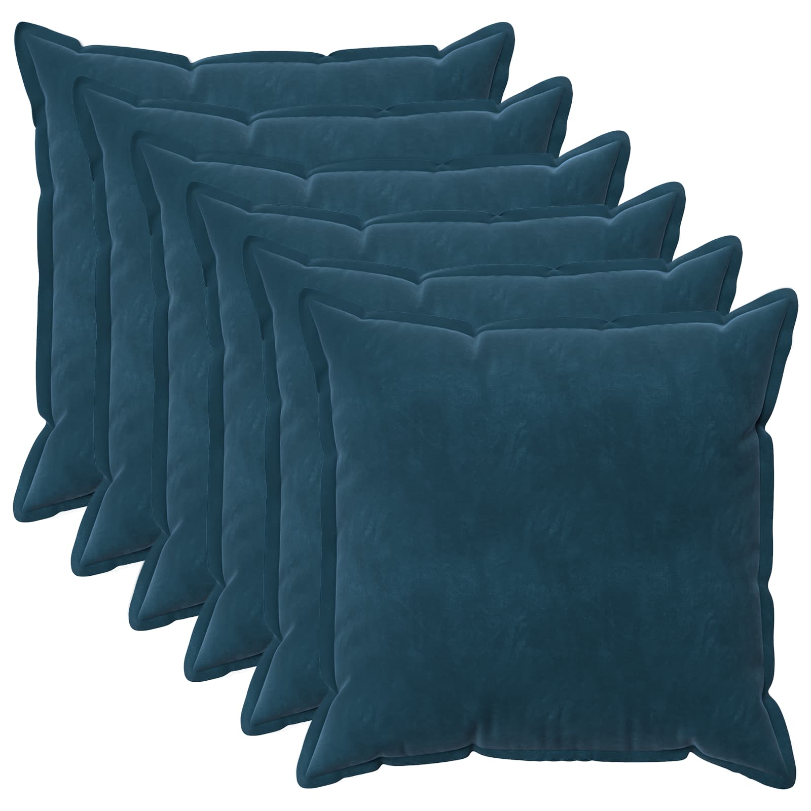 vidaXL Cushion Cover 6 pcs HOUTEN Blue 60 x 60 cm Velvet 2