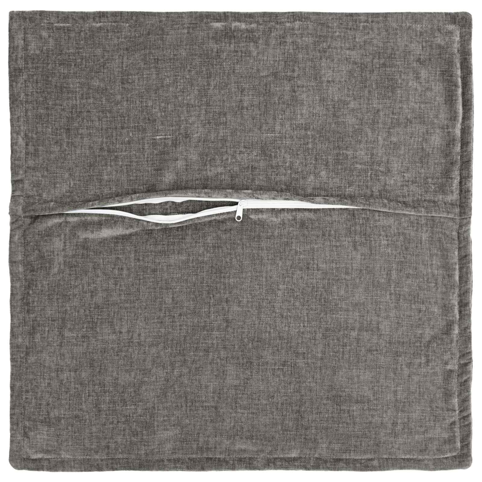 vidaXL Cushion Cover 6 pcs HOUTEN Dark Grey 65 x 65 cm Chenille Fabric 4
