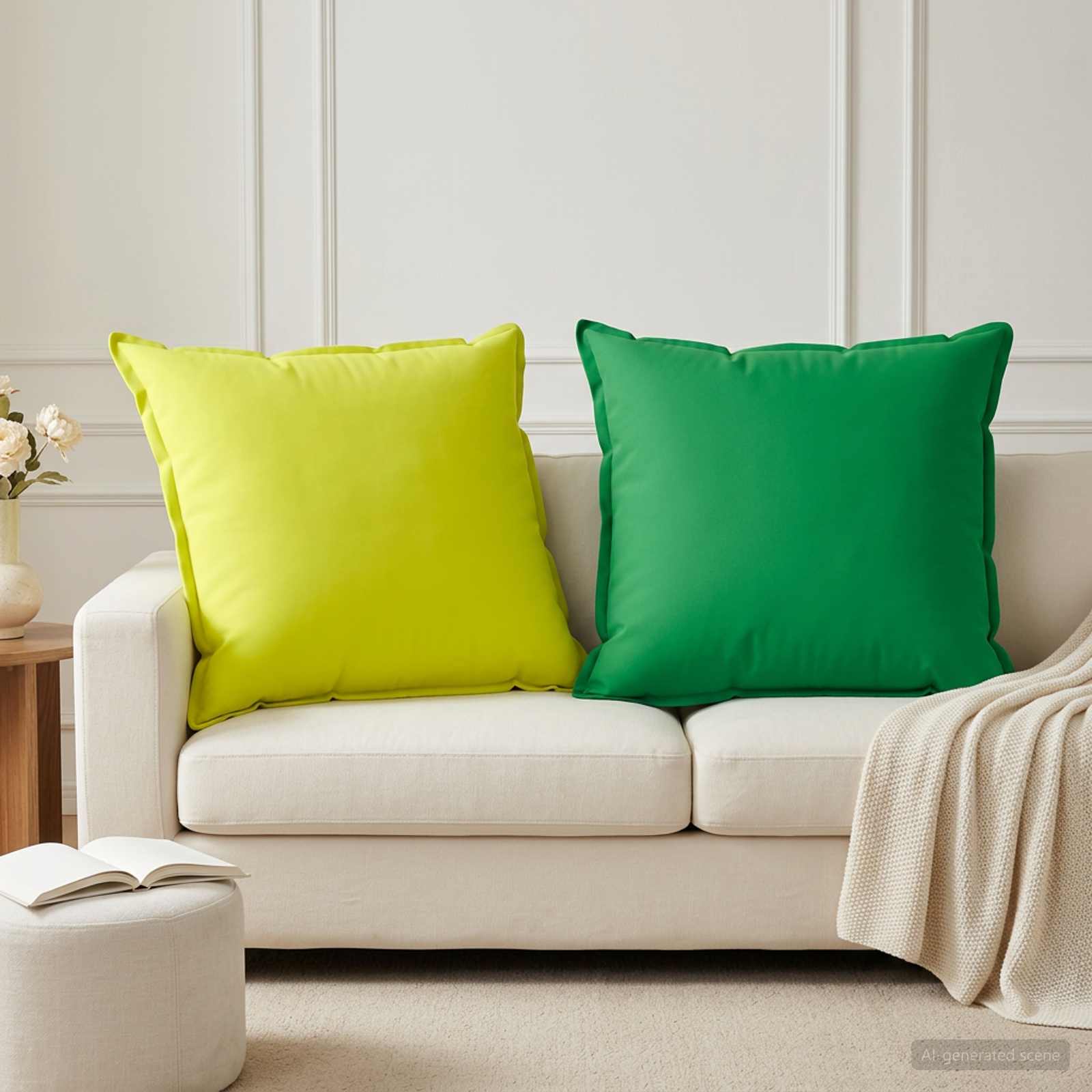 vidaXL Cushion Cover 6 pcs HOUTEN Green 70 x 70 cm Polyester 1