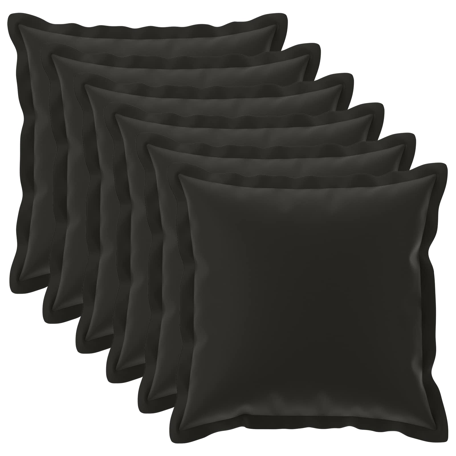 vidaXL Cushion Cover 6 pcs HOUTEN Black 65 x 65 cm Polyester 2
