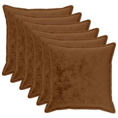 vidaXL Cushion Cover 6 pcs HOUTEN Light Brown 65 x 65 cm Flannel 2
