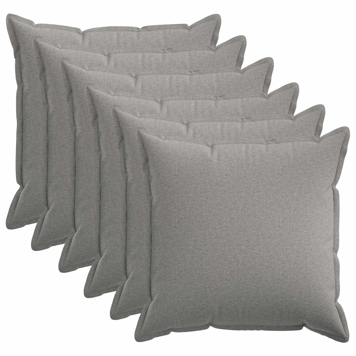 vidaXL Cushion Cover 6 pcs HOUTEN Cloud Grey 70 x 70 cm Faux Linen 2