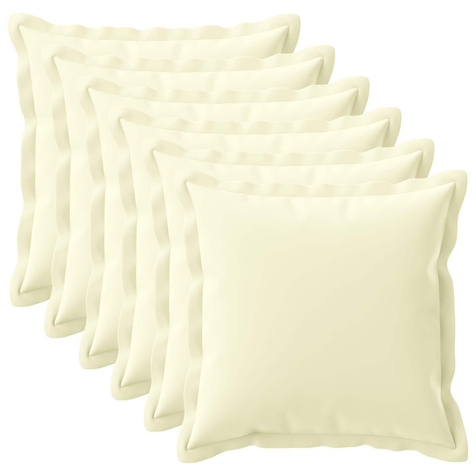 vidaXL Cushion Cover 6 pcs HOUTEN Cream 70 x 70 cm Polyester 2