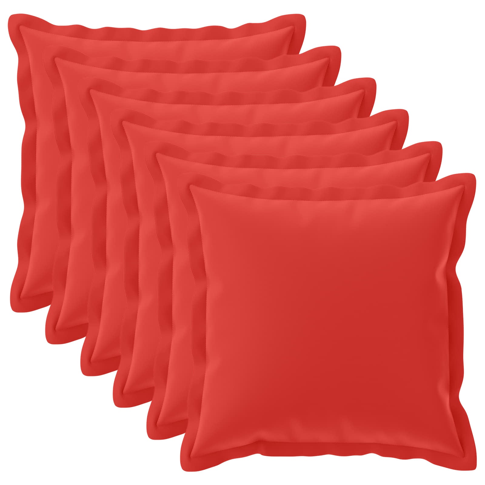 vidaXL Cushion Cover 6 pcs HOUTEN Red 70 x 70 cm Polyester 2