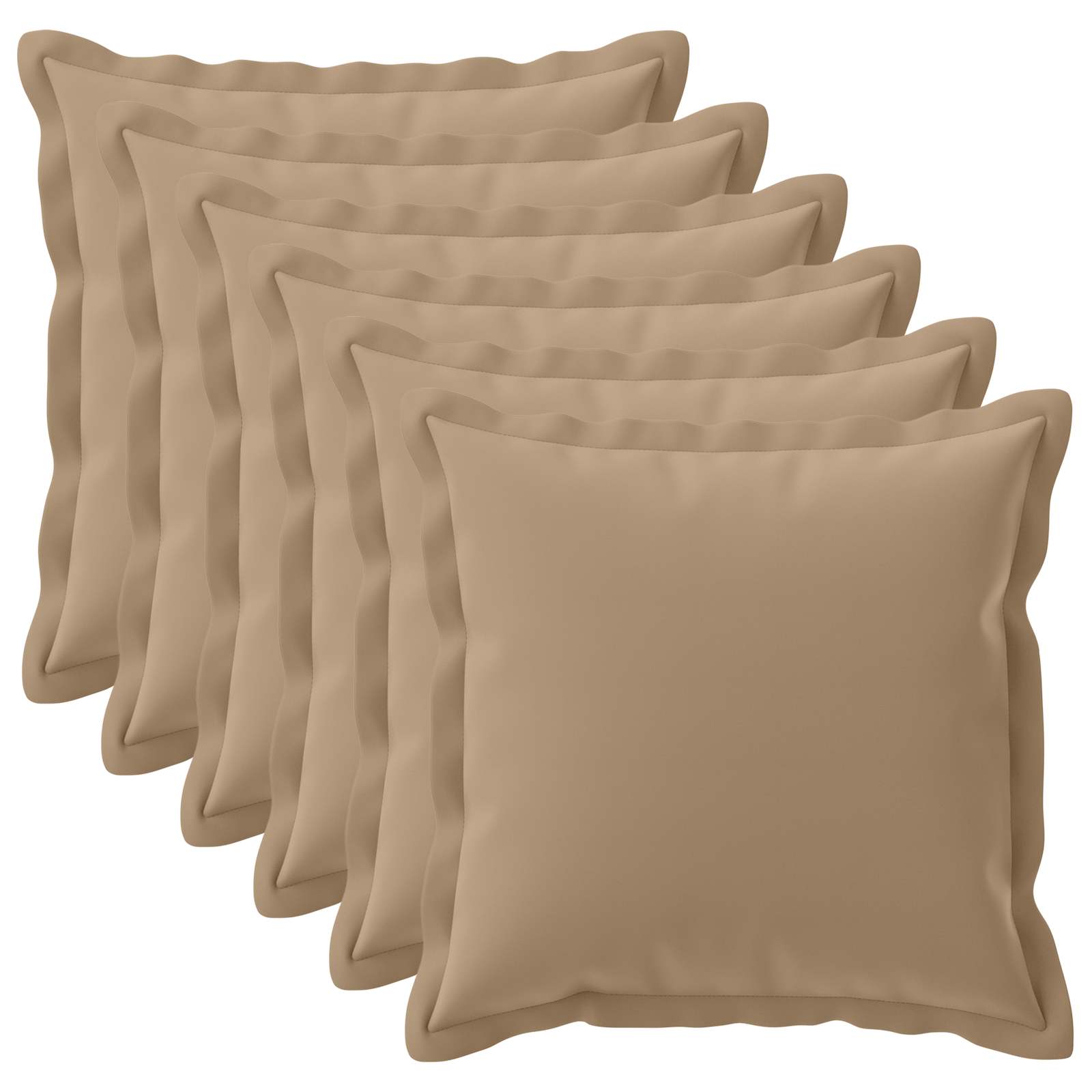 vidaXL Cushion Cover 6 pcs HOUTEN Taupe 70 x 70 cm Polyester 2