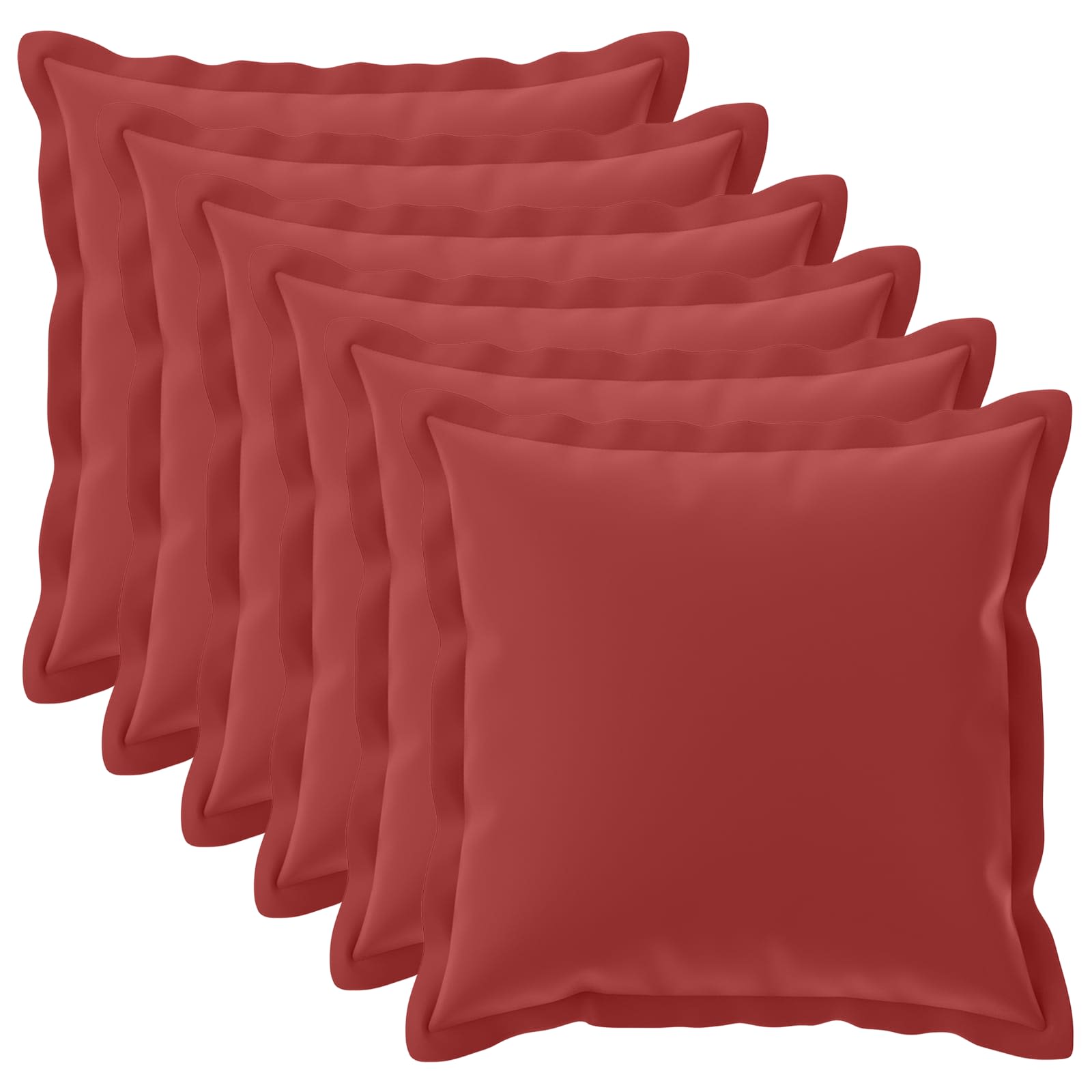 vidaXL Cushion Cover 6 pcs HOUTEN Wine Red 70 x 70 cm Polyester 2