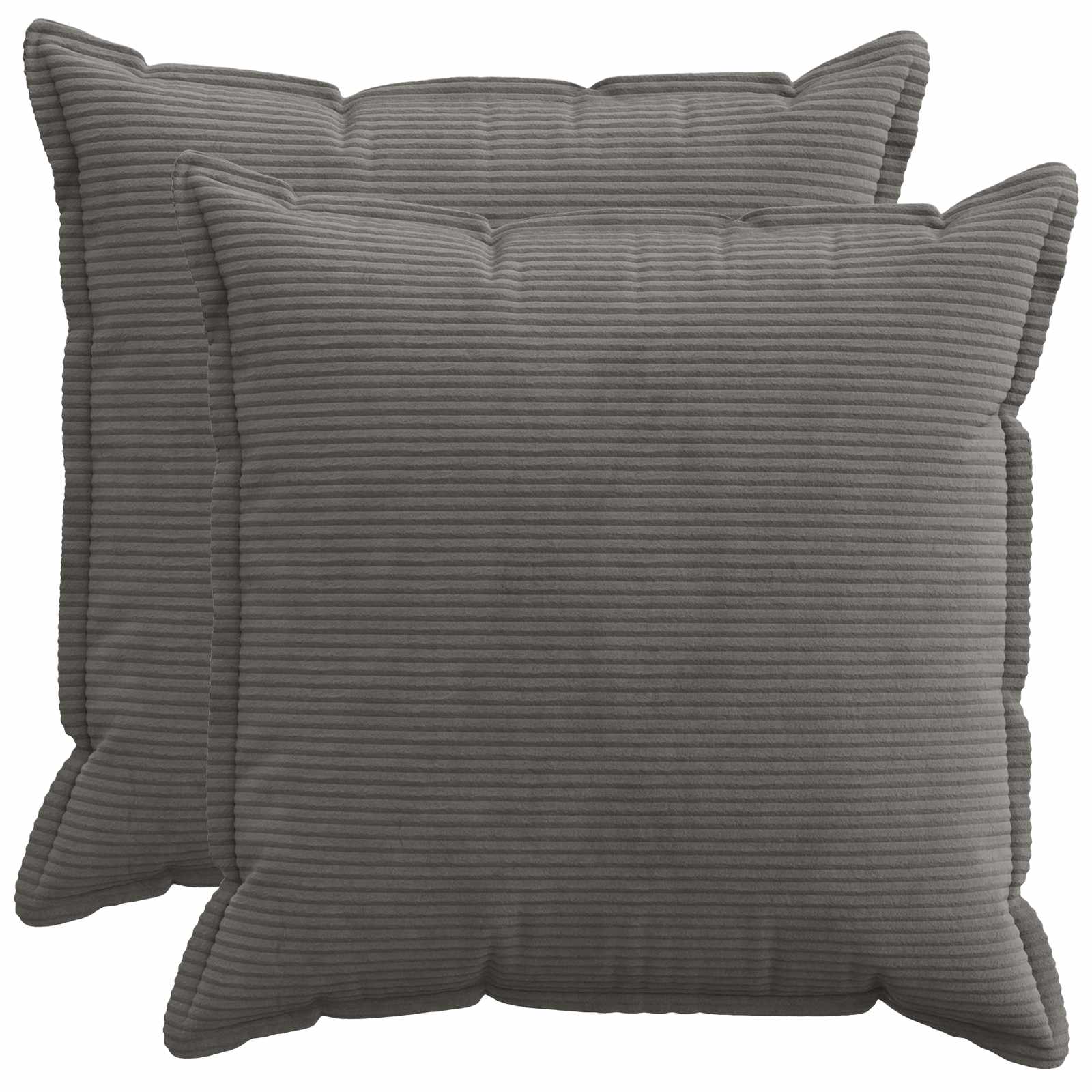 vidaXL Cushion Cover 2 pcs HOUTEN Dark Grey 80 x 80 cm Corduroy 1