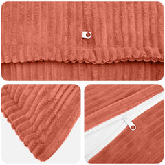 vidaXL Cushion Cover 2 pcs HOUTEN Red Orange 80 x 80 cm Corduroy 4