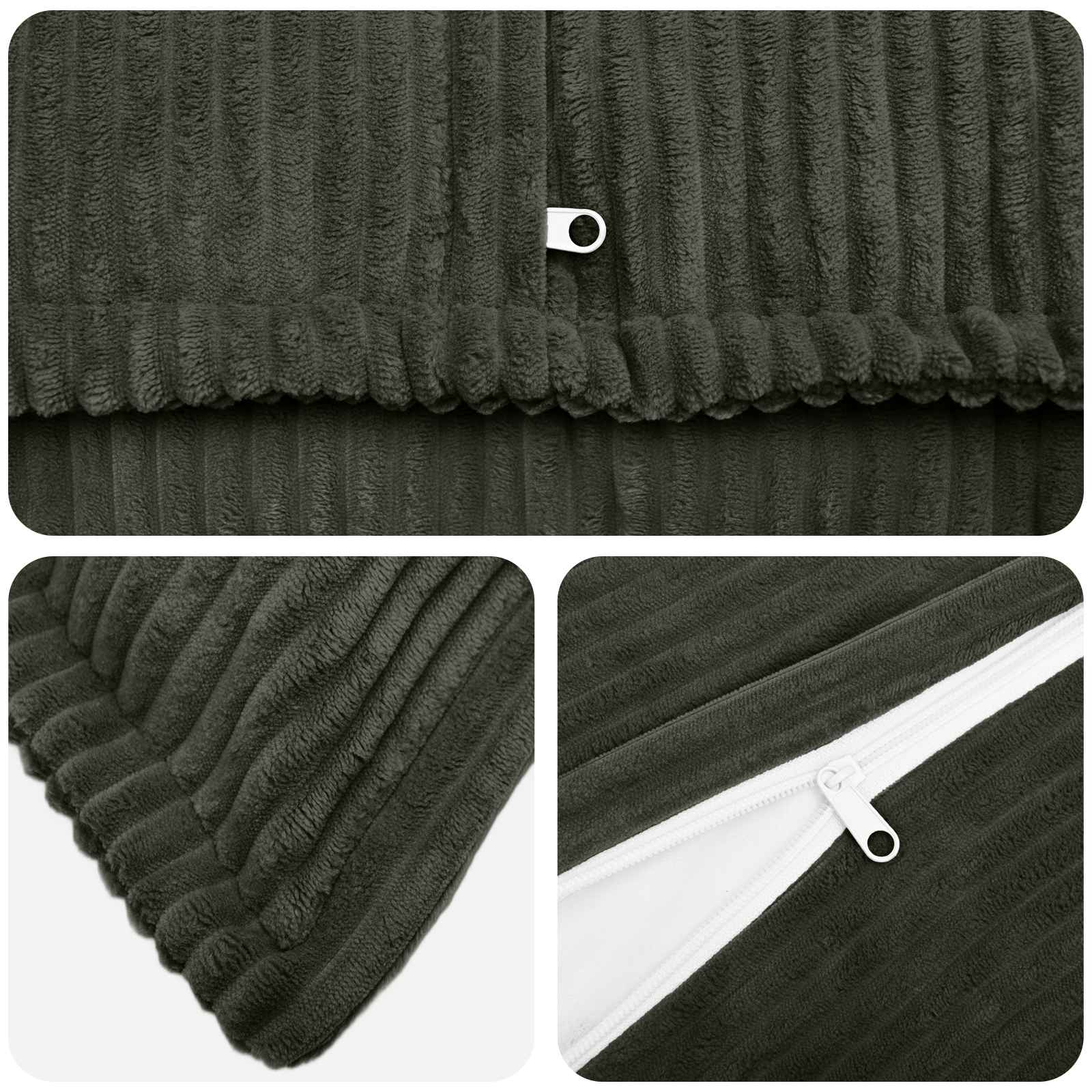 vidaXL Cushion Cover 2 pcs HOUTEN Anthracite 80 x 80 cm Corduroy 4