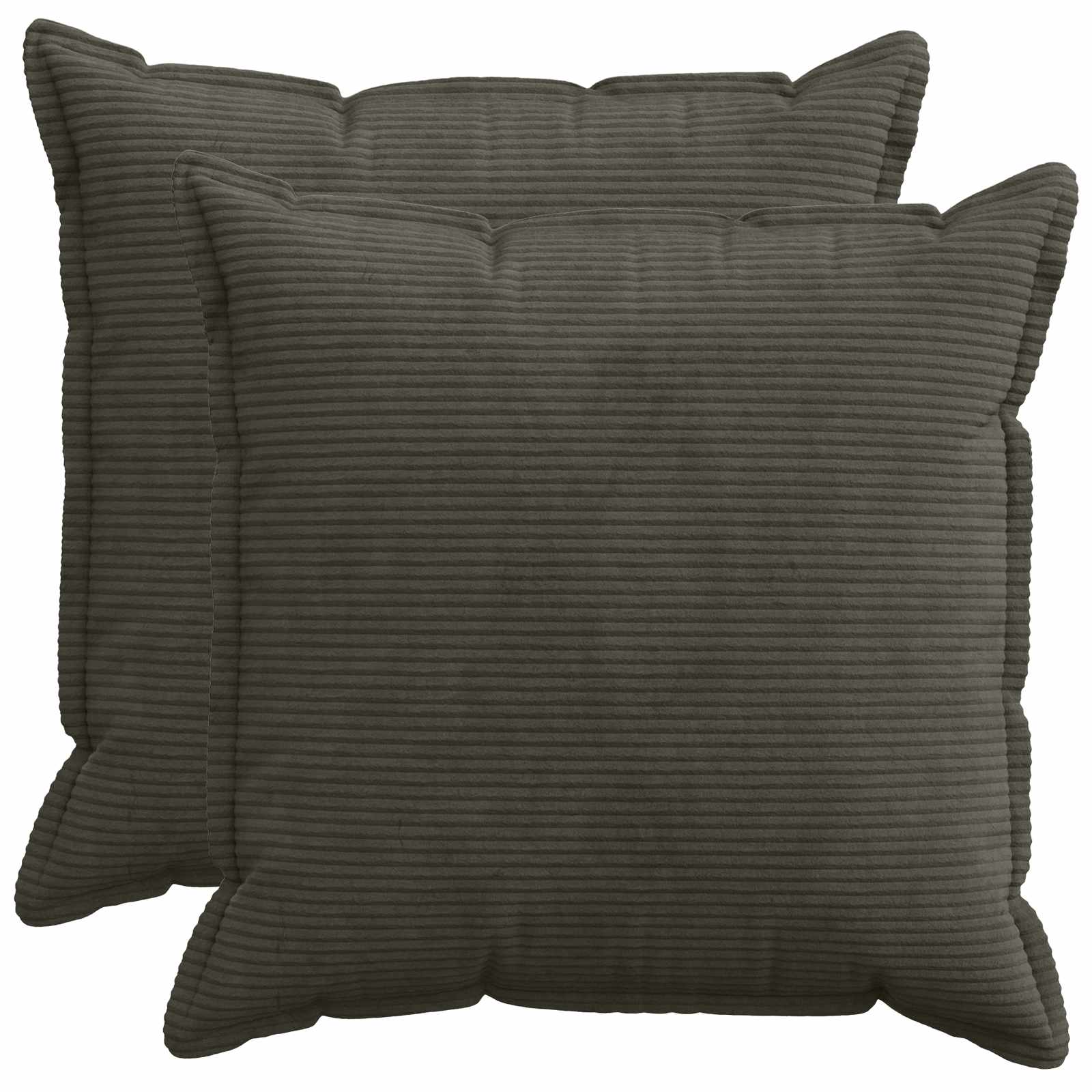 vidaXL Cushion Cover 2 pcs HOUTEN Anthracite 80 x 80 cm Corduroy 1