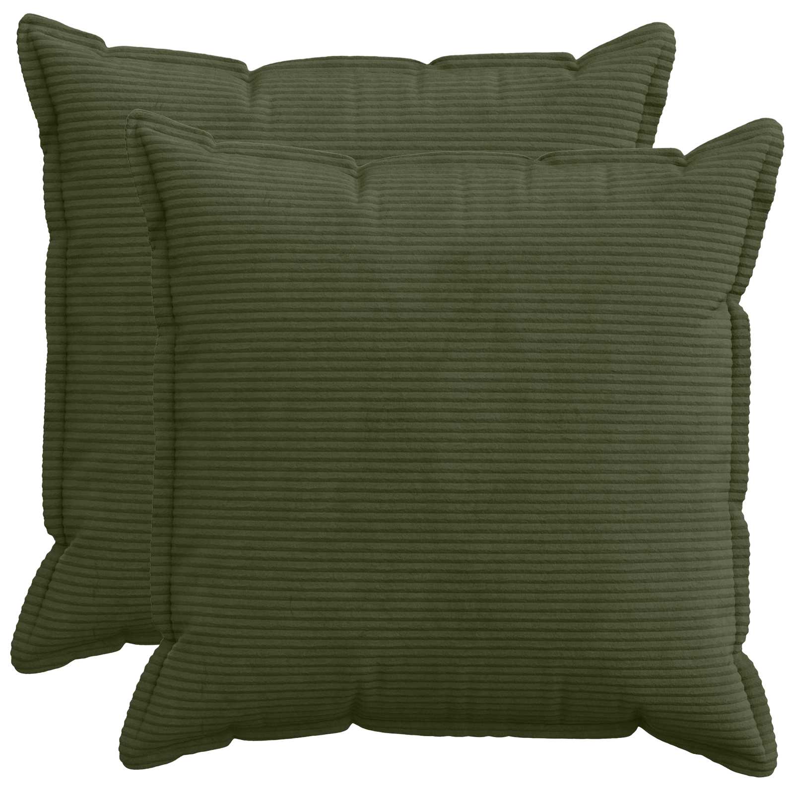 vidaXL Cushion Cover 2 pcs HOUTEN Green 80 x 80 cm Corduroy 1