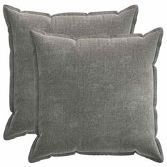 vidaXL Cushion Cover 2 pcs HOUTEN Dark Grey 80 x 80 cm Chenille Fabric 2