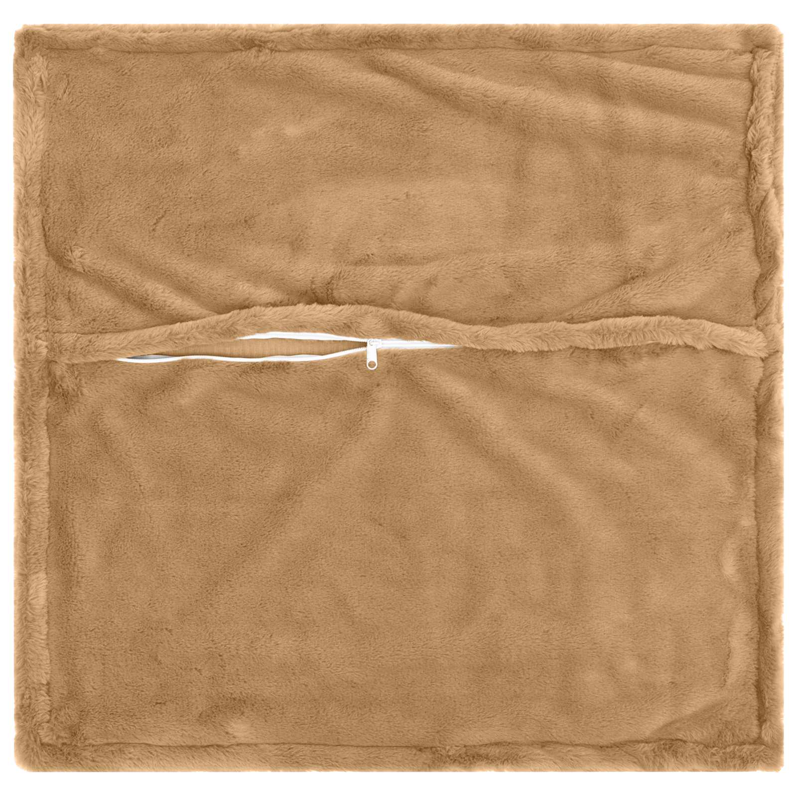 vidaXL Cushion Cover 6 pcs HOUTEN Taupe 80 x 80 cm Faux Rabbit Fur 4