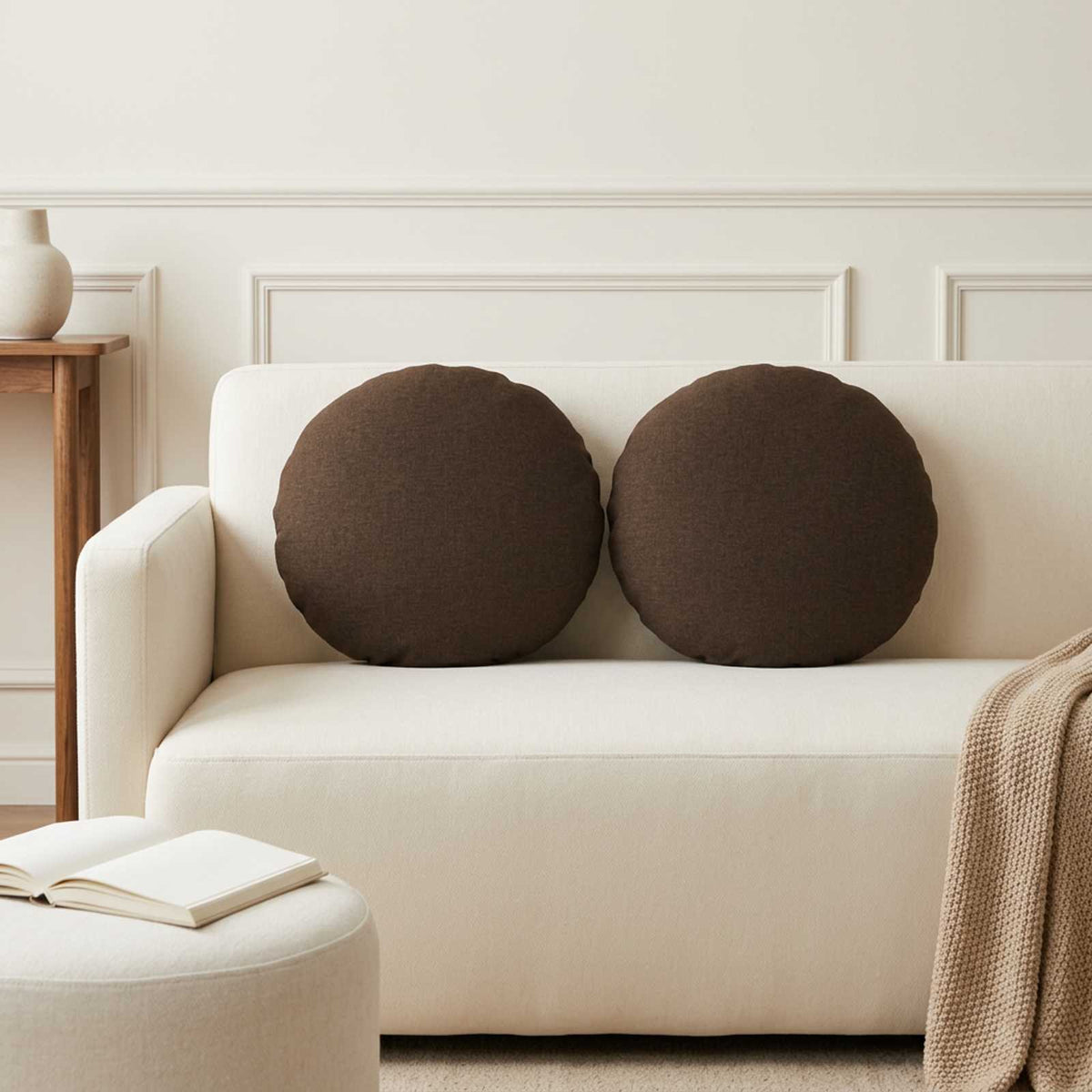 vidaXL Cushion with Pillow HEERLEN 6 pcs Brown Fabric 1