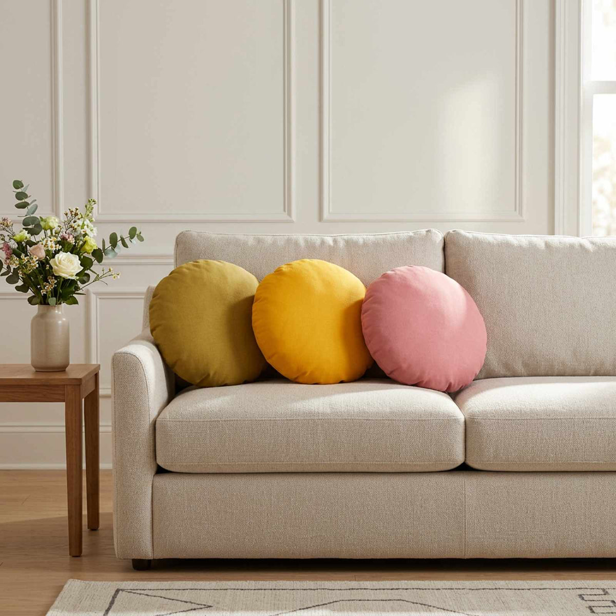 vidaXL Throw Pillow 6 pcs HEERLEN Light Green Dia. 40 cm Fabric 1