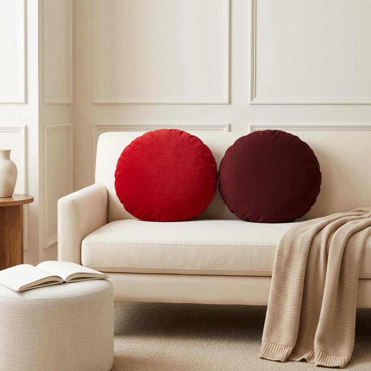 vidaXL Cushion with Pillow HEERLEN 6 pcs Wine Red Fabric 1