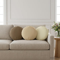 vidaXL Throw Pillow 6 pcs HEERLEN Cream Dia. 40 cm Polyester 3