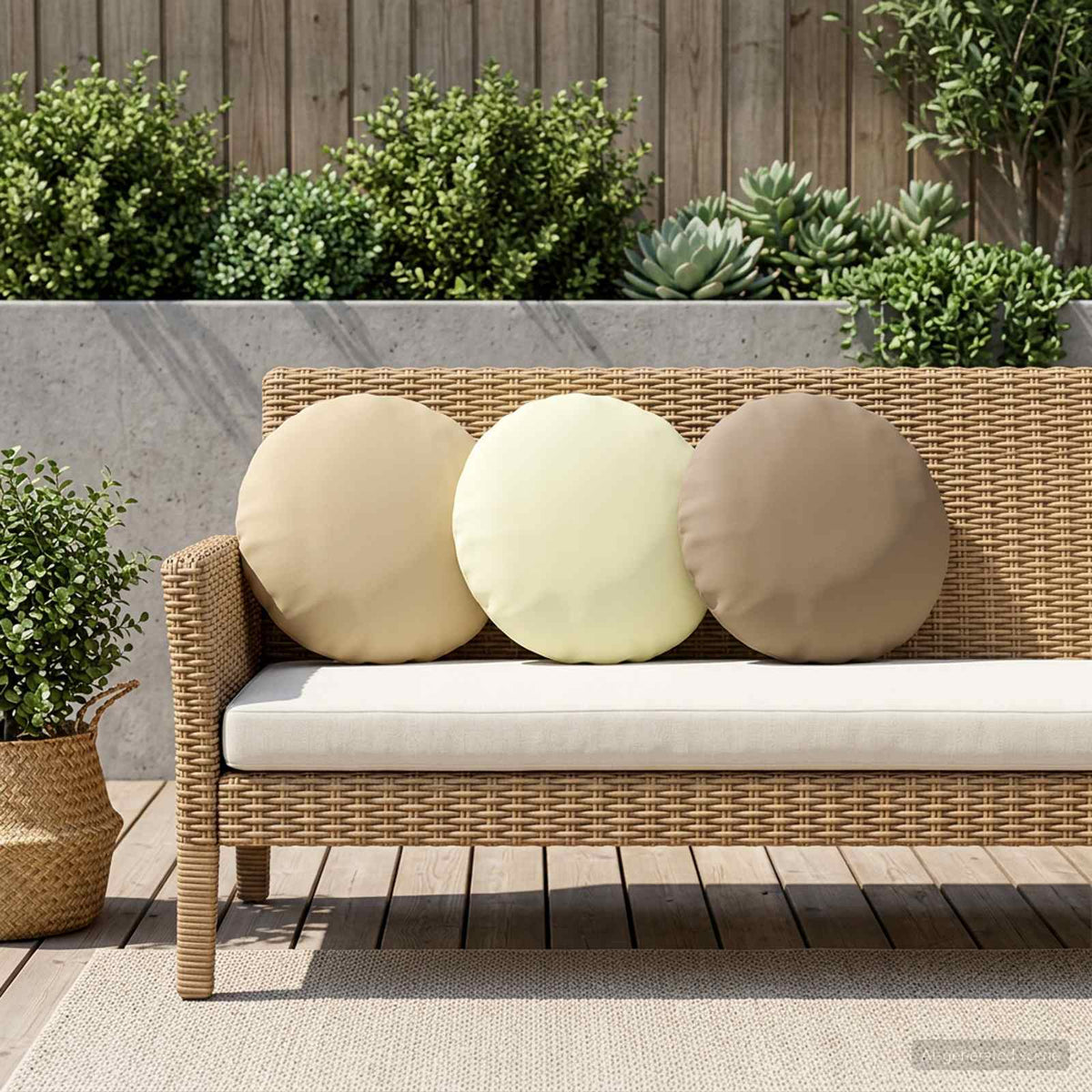 vidaXL Throw Pillow 6 pcs HEERLEN Cream Dia. 40 cm Polyester 1