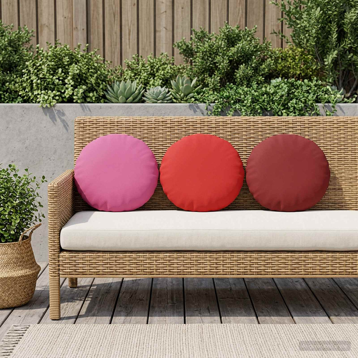 vidaXL Throw Pillow 6 pcs HEERLEN Wine Red Dia. 40 cm Polyester 3