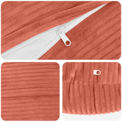 vidaXL Cushion Cover 6 pcs HEERLEN Red Orange Ø 50 cm Corduroy 4