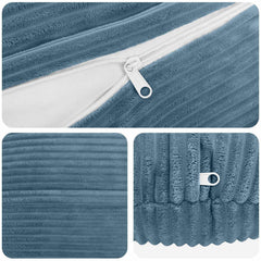 vidaXL Cushion Cover 6 pcs HEERLEN Blue Ø 50 cm Corduroy 4