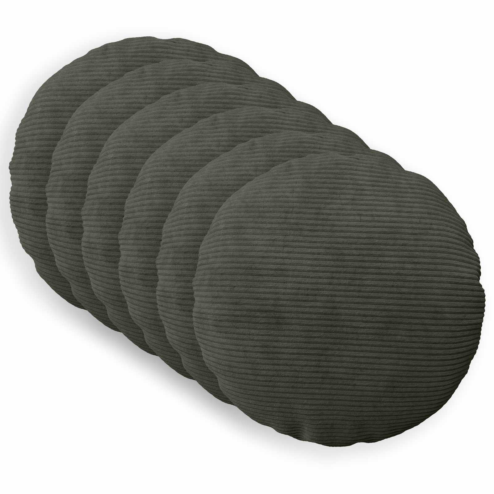 vidaXL Cushion Cover 6 pcs HEERLEN Anthracite Ø 50 cm Corduroy 1