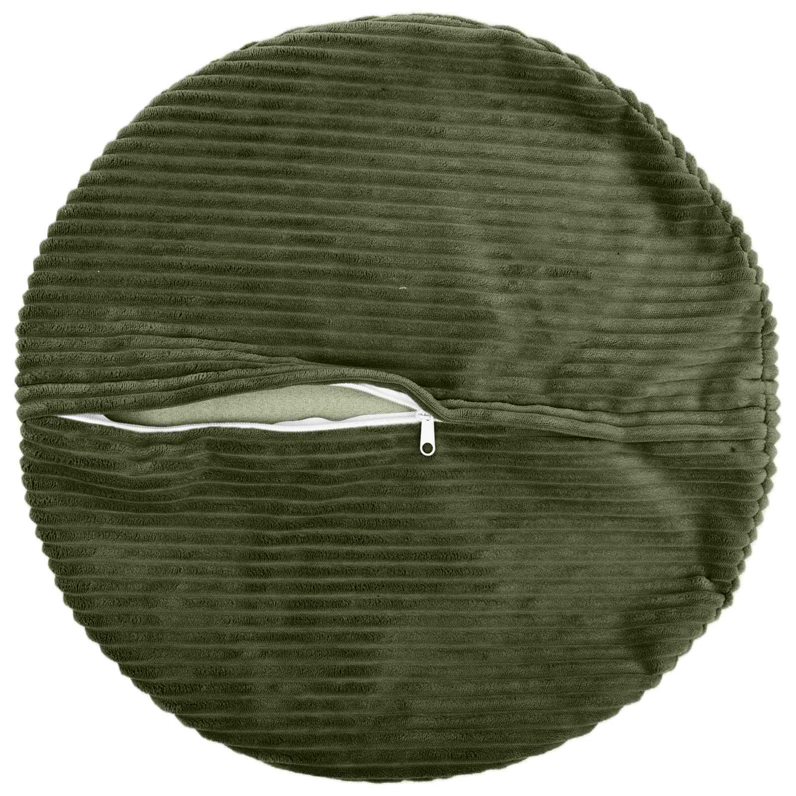 vidaXL Cushion Cover 6 pcs HEERLEN Green Ø 50 cm Corduroy 3