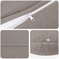 vidaXL Cushion Cover 6 pcs HEERLEN Light Grey Ø 50 cm Bouclé 4