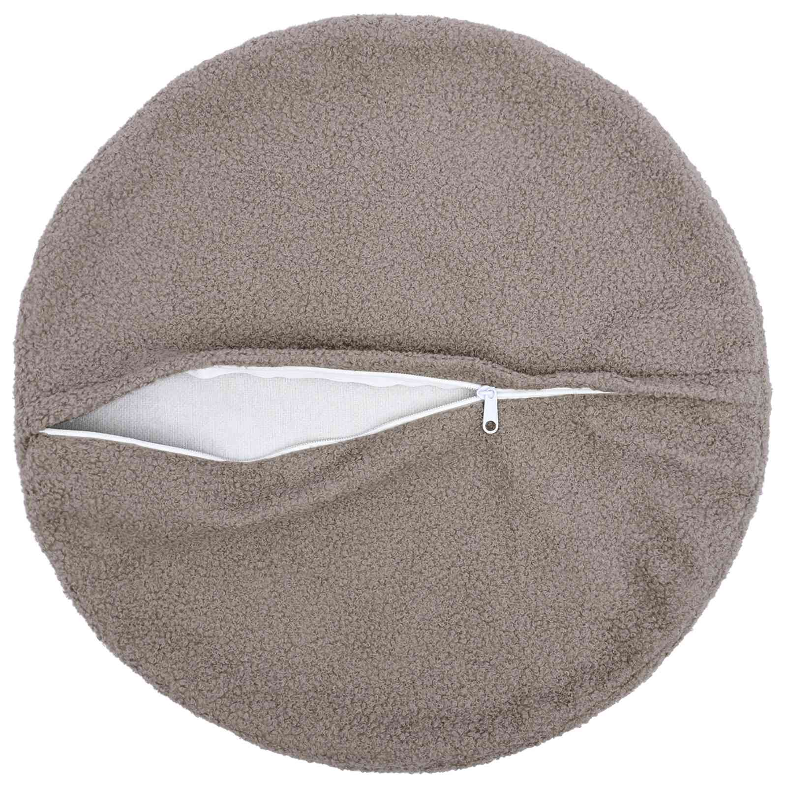 vidaXL Cushion Cover 6 pcs HEERLEN Light Grey Ø 50 cm Bouclé 3