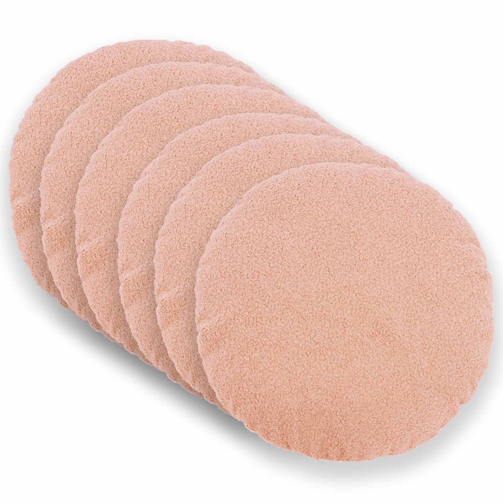 vidaXL Cushion Cover 6 pcs HEERLEN Pink Ø 50 cm Bouclé 1