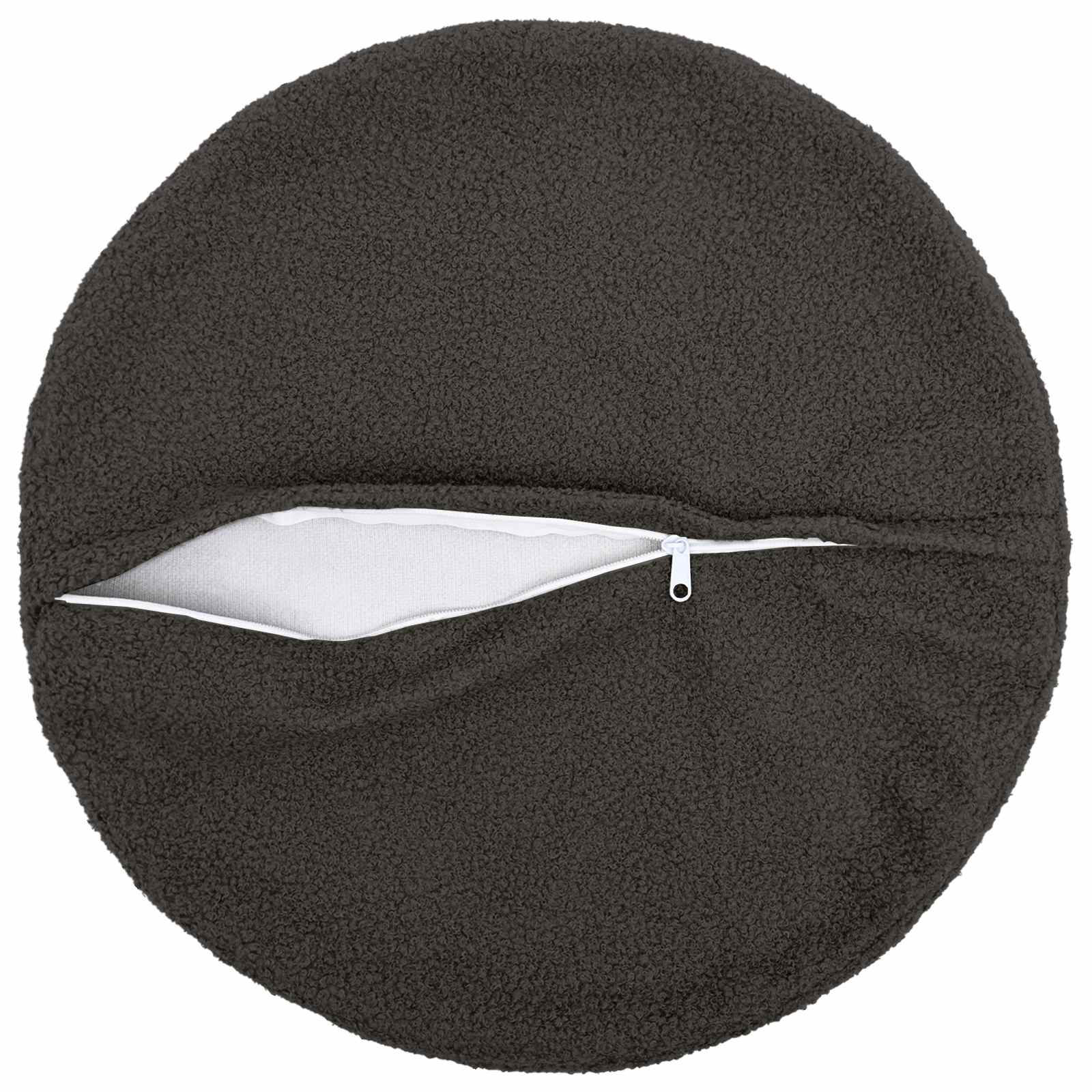 vidaXL Cushion Cover 6 pcs HEERLEN Dark Grey Ø 50 cm Bouclé 3