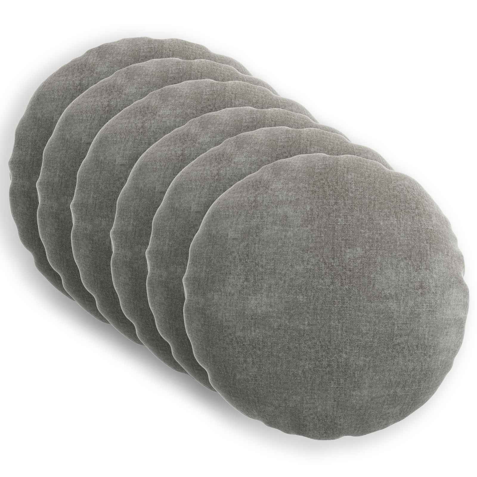vidaXL Cushion Cover 6 pcs HEERLEN Dark Grey Ø 50 cm Chenille Fabric 2