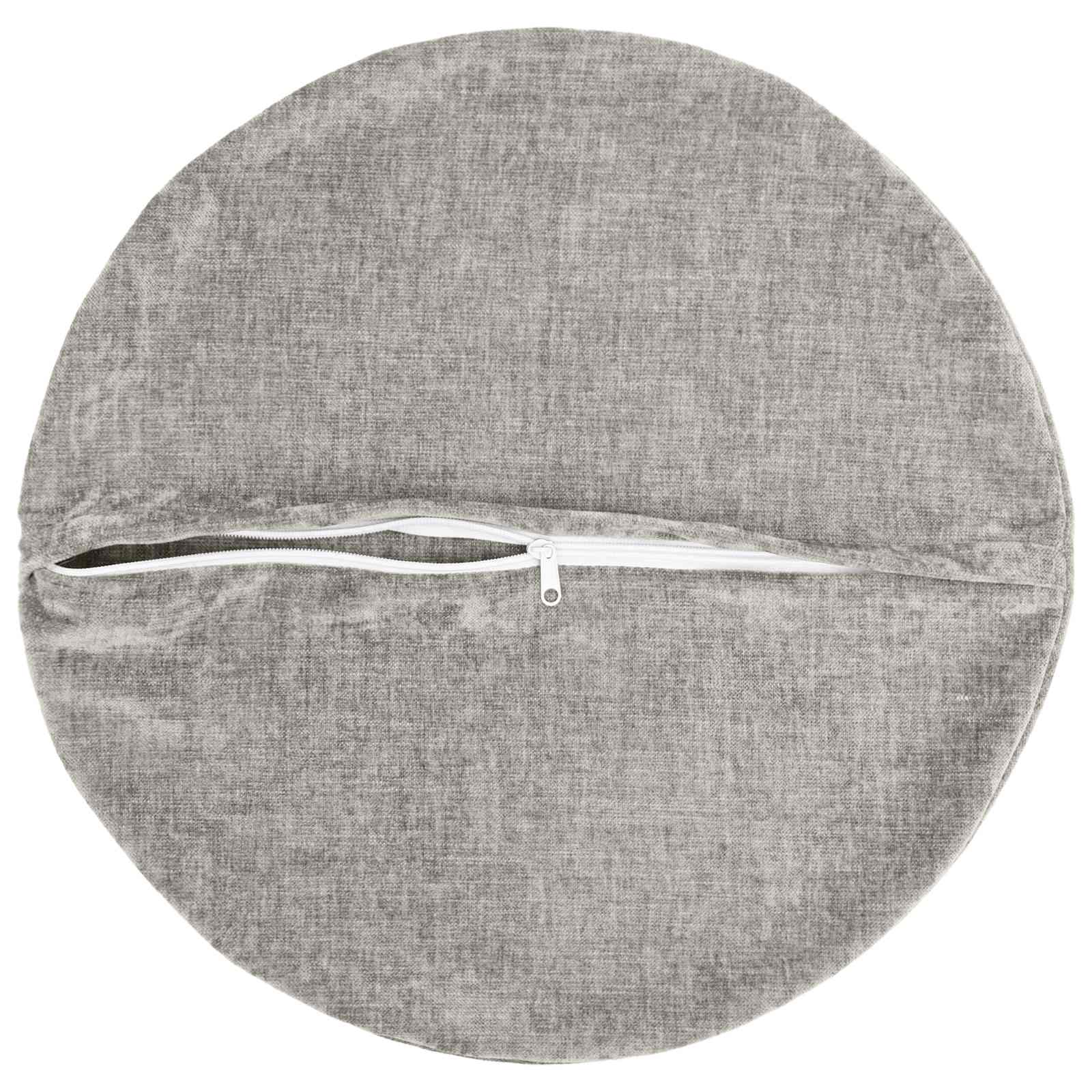 vidaXL Cushion Cover 6 pcs HEERLEN Light Grey Ø 50 cm Chenille Fabric 5