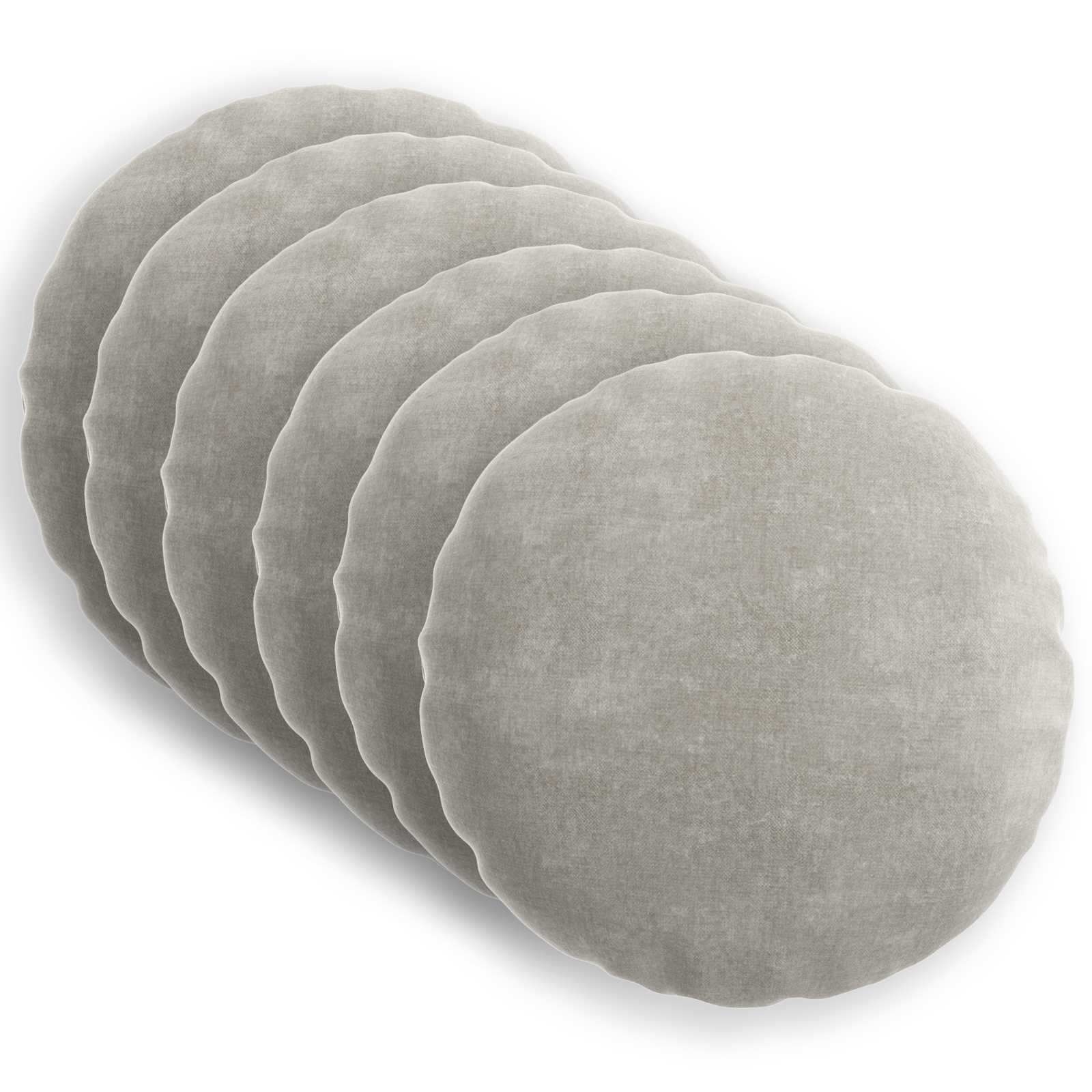 vidaXL Cushion Cover 6 pcs HEERLEN Light Grey Ø 50 cm Chenille Fabric 2